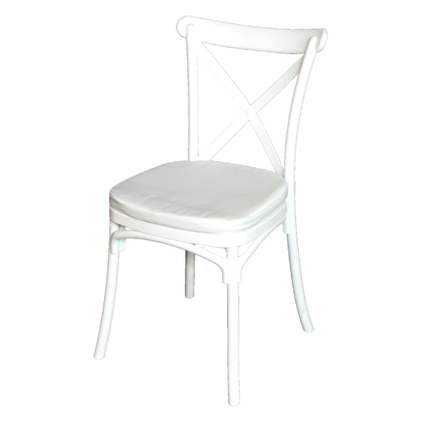 Cross Back Chair (White)(300 Pcs)