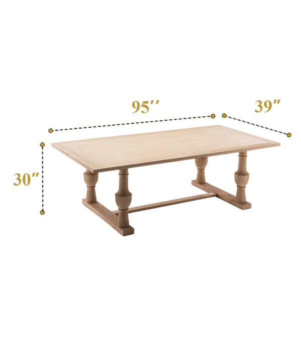 Wooden Dining Table Rectangle (Pcs 12) - Image 6