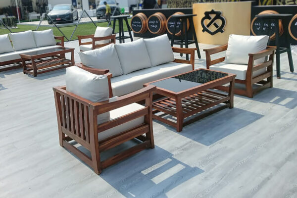 Dark wood coffee table (Pcs 6) - Image 4