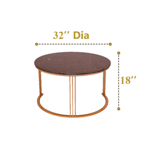 Black Marble coffee table (round) (Pcs 4) - Image 4