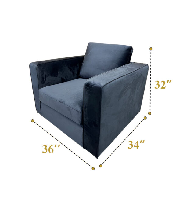 Black Tuxedo sofa 1 seater (Pcs 24) - Image 4