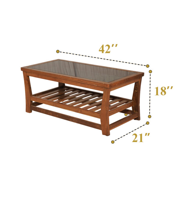 Dark wood coffee table (Pcs 6) - Image 3