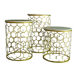 Gold Jhali coffee table (round) (Pcs 12)
