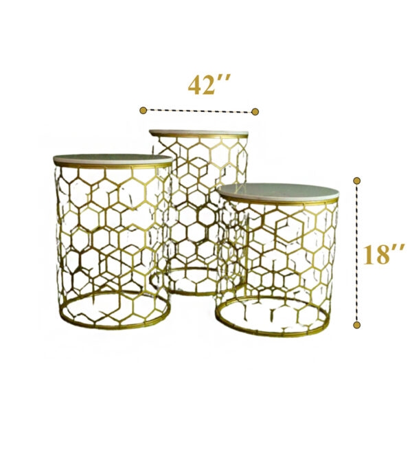 Gold Jhali coffee table (round) (Pcs 12) - Image 4