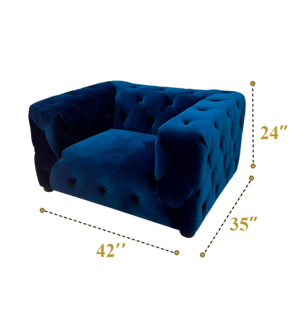 Royal Blue sofa 1 seater (Pcs 24) - Image 4