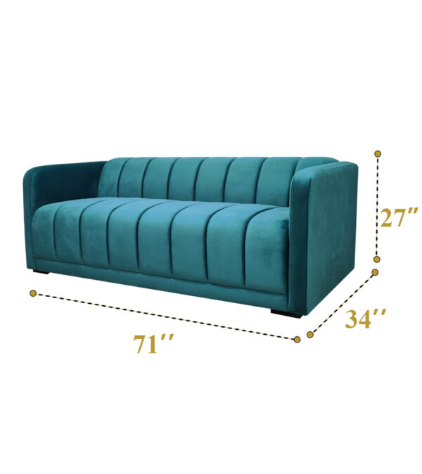 Turquoise green sofa 3 seater (Pcs 24) - Image 5