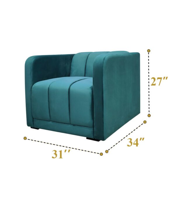 Turquoise green sofa 1 seater (Pcs 16) - Image 5