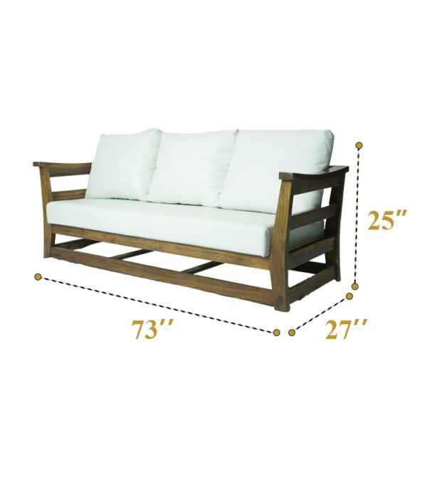 Darkwood chocolate sofa 3 seater (Pcs 6) - Image 4
