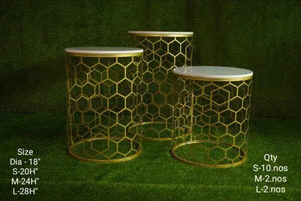 Gold Jhali coffee table (round) (Pcs 12) - Image 2