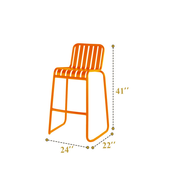 Colourful Bar Chairs (Orange) 25 Qty - Image 4