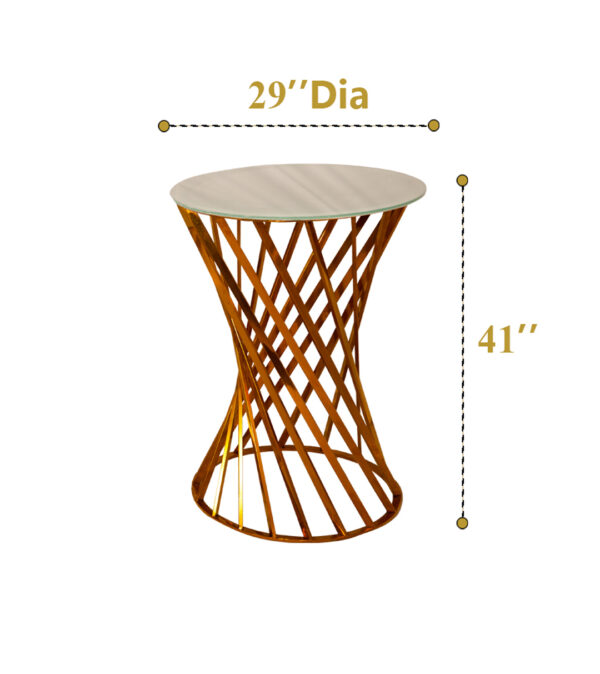 Gold Twisted Cocktail table (12 Qty) - Image 6