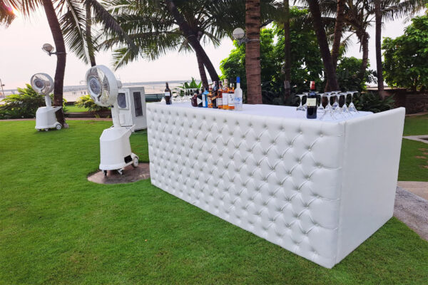White Leather Bar Counter (4 Qty) - Image 2