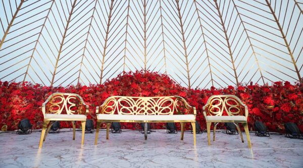 Gold Carving Couple Sofa Set (1+2) - Image 2