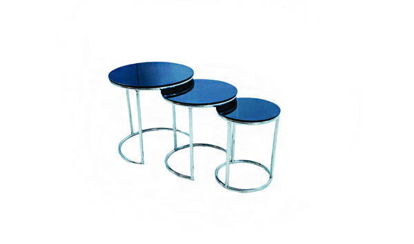 Black Glass Coffee Table (set of 3) (6 Pcs)