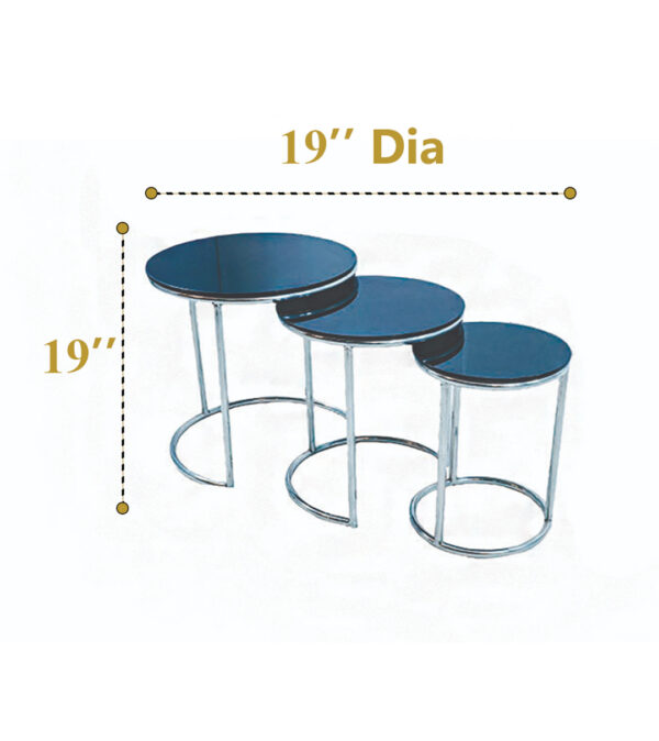 Black Glass Coffee Table (set of 3) (6 Pcs) - Image 5