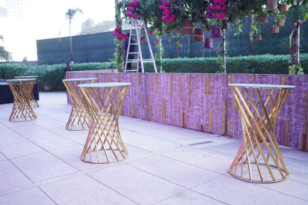 Gold Twisted Cocktail table (12 Qty) - Image 2