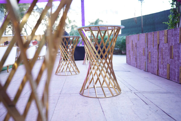 Gold Twisted Cocktail table (12 Qty) - Image 3