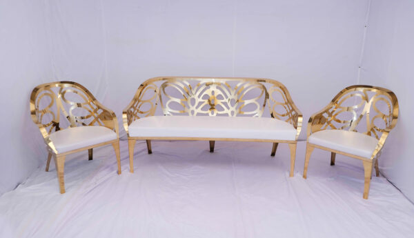 Gold Carving Couple Sofa Set (1+2) - Image 4