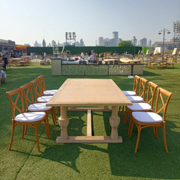 Wooden Dining Table Rectangle (Pcs 12) - Image 3