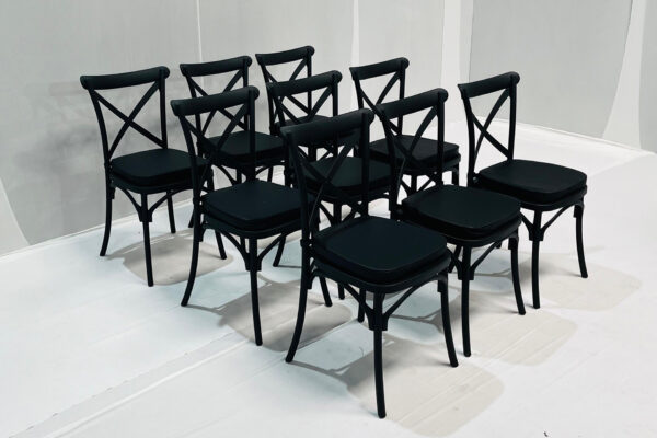 Cross Back Chair (Black) (300 Pcs) - Image 3