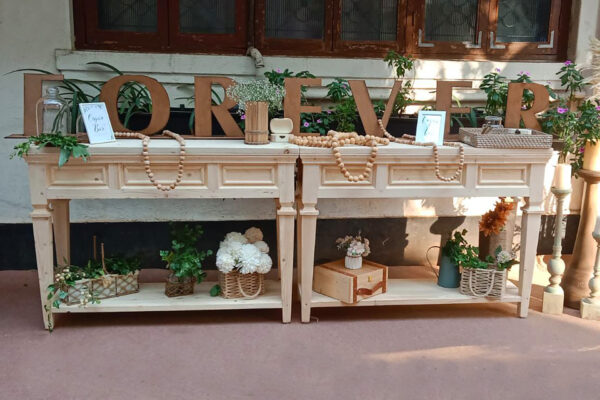 Rustic Wood Console Table (12 Qty) - Image 2