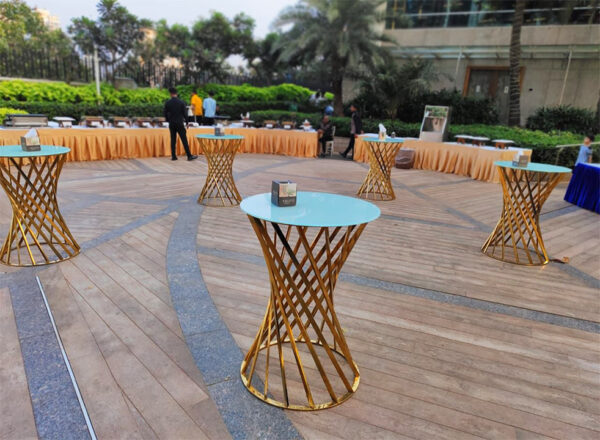 Gold Twisted Cocktail table (12 Qty) - Image 4