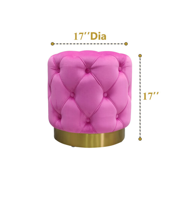 Chesterfield Colourful Pouffes  (Pink) 12 - Image 5