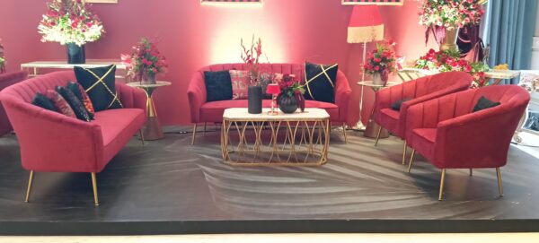 Royal Maroon Sofa 1 seater (Pcs 14) - Image 5