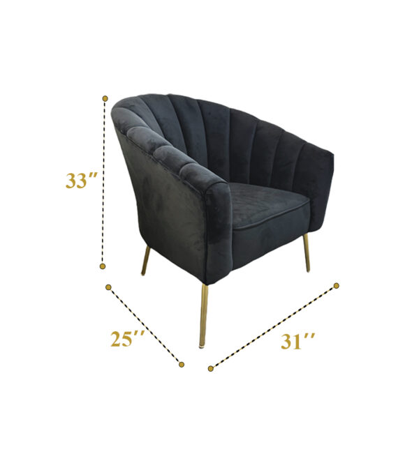 Royal Black Sofa 1 seater (Pcs 26) - Image 4