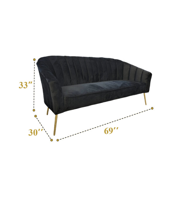 Royal Black Sofa 3 seater (Pcs 36) - Image 4