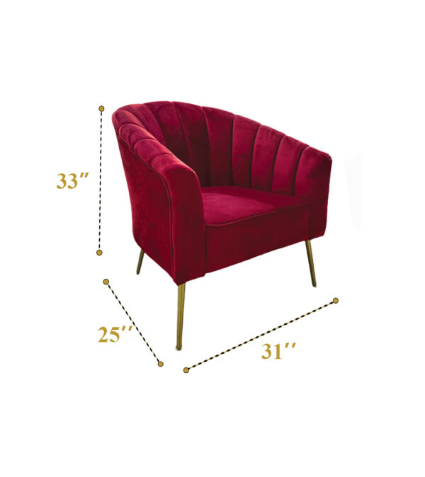 Royal Maroon Sofa 1 seater (Pcs 14) - Image 6