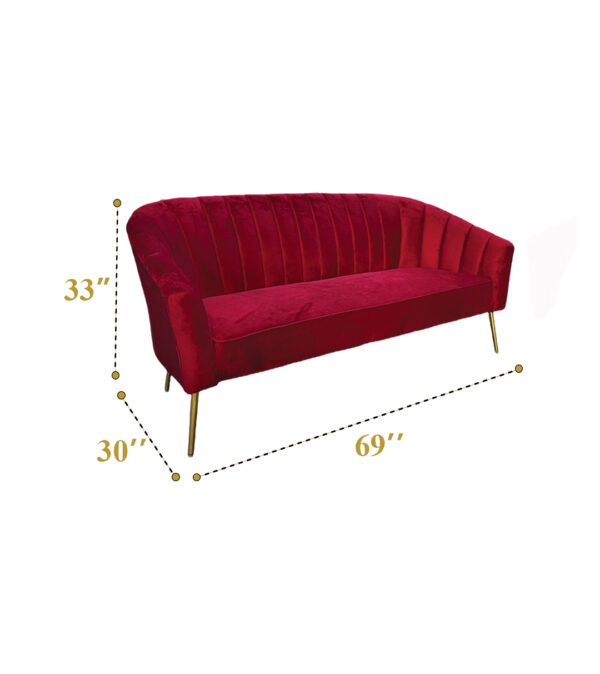 Royal Maroon Sofa 3 seater (Pcs 24) - Image 6