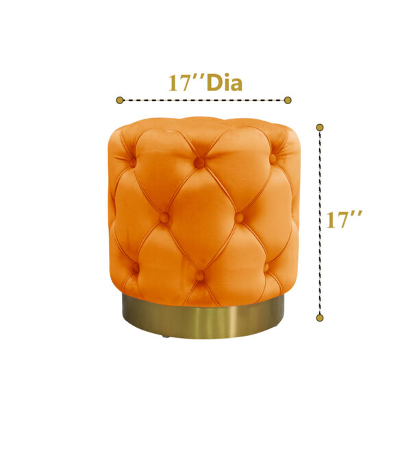 Chesterfield Colourful Pouffes (Orange) 12 - Image 4