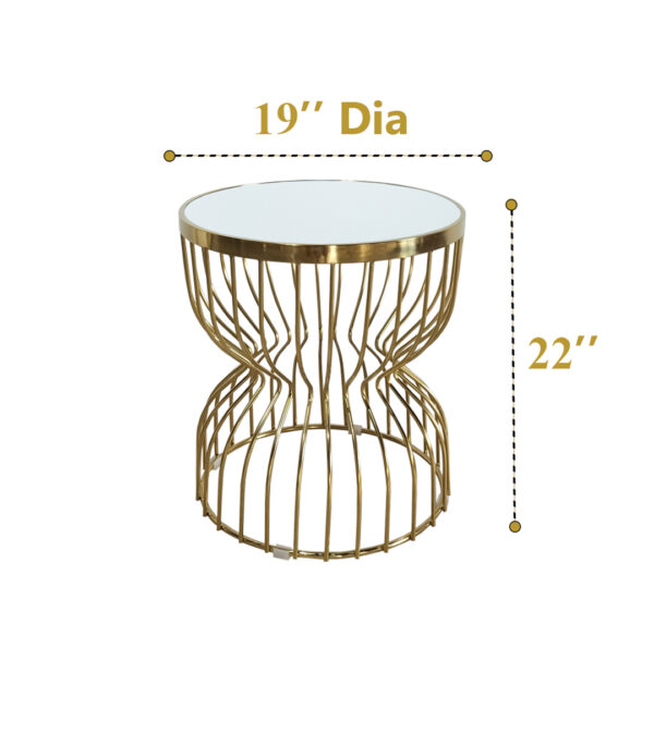 Damru side table (Pcs 36) White - Image 2