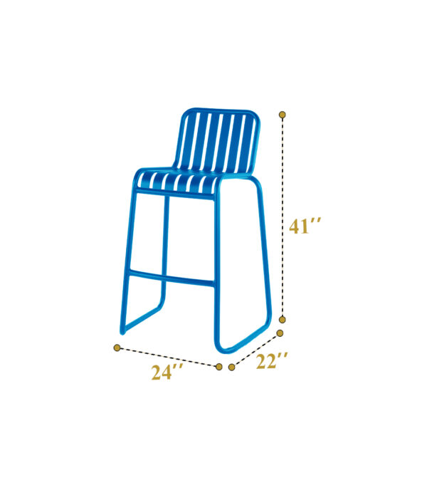 Colourful Bar Chairs (Blue) 25 Qty - Image 5