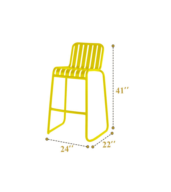 Colourful Bar Chairs (Yellow) 25 Qty - Image 4