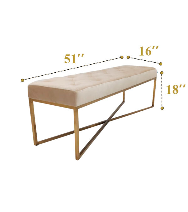 Criss Cross Bench ( Beige 6pcs ) - Image 5