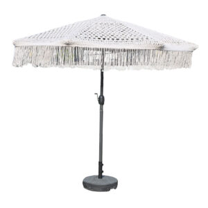 Macrame Umbrella ( White 12 Qty )Big