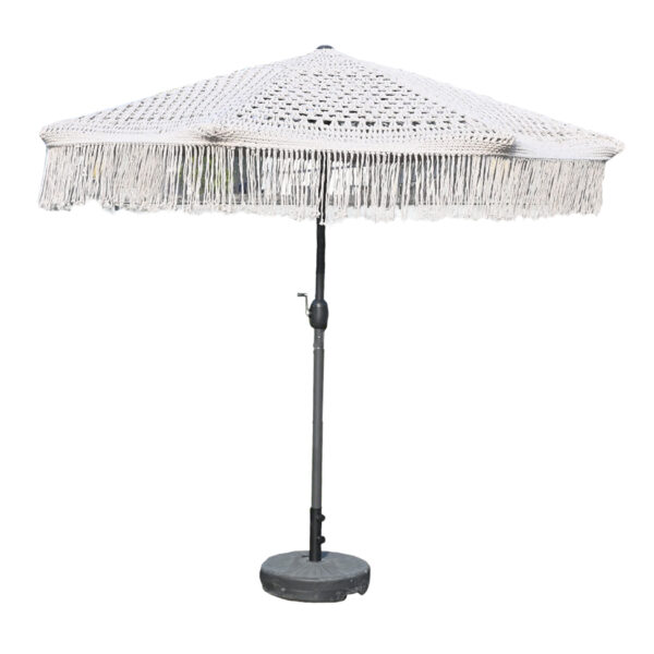 Macrame Umbrella ( White 12 Qty )Big