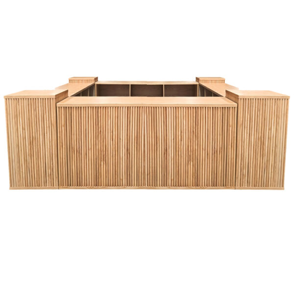 Rustic Wooden Island Bar Counter 1set ( 4+4 ) - Image 6
