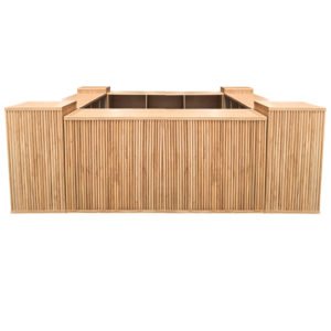 Rustic Wooden Island Bar Counter 1set ( 4+4 )