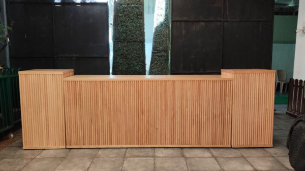 Rustic Wooden Island Bar Counter 1set ( 4+4 ) - Image 9