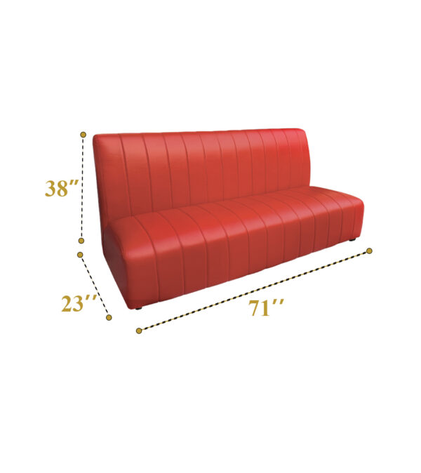 Red Long Back Leather Sofa (12) - Image 5