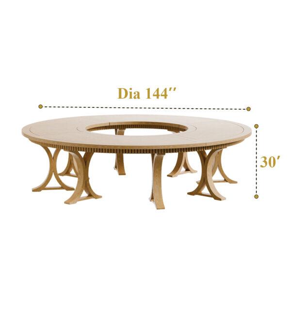 Wooden Full Moon Table ( 2 Set) 8pc - Image 3