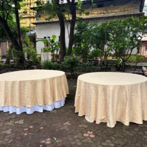 Round Table Gold Overlay 6ft